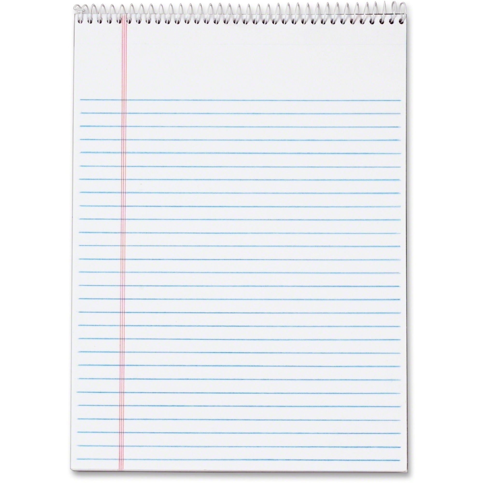 TOPS Docket Wirebound Legal Writing Pads - Letter - 70 Sheets - Wire Bound - 0.34" Ruled - 16 lb Basis Weight - Letter - 8 1/2" x 11" - 11" x 8.5" - White Paper - Perforated, Hard Cover, Stiff-back, Spiral Lock - 3 / Pack -