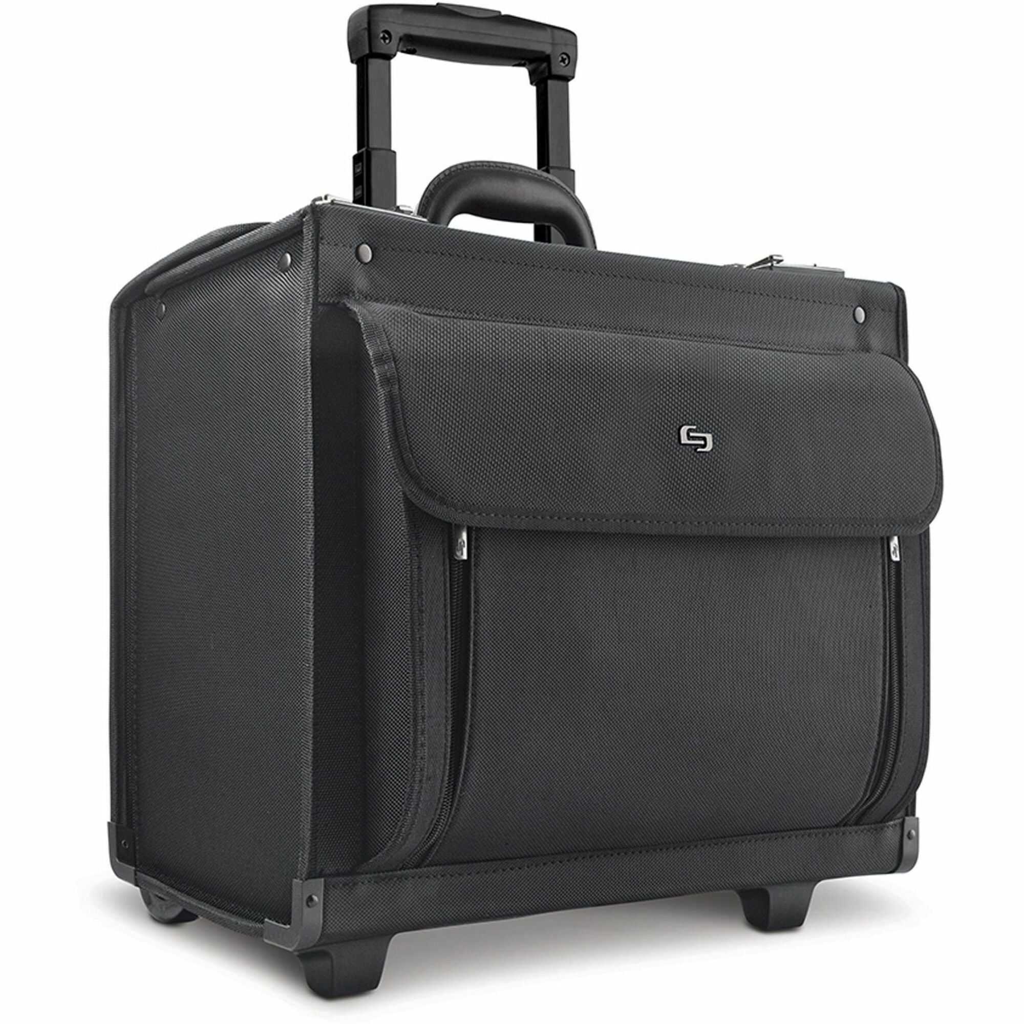 Solo Classic Carrying Case (Roller) for 17" Notebook - Black - Ballistic Poly, Polyester Body - Handle - 12.8" Height x 18" Width x 7" Depth - 1 Each - 1