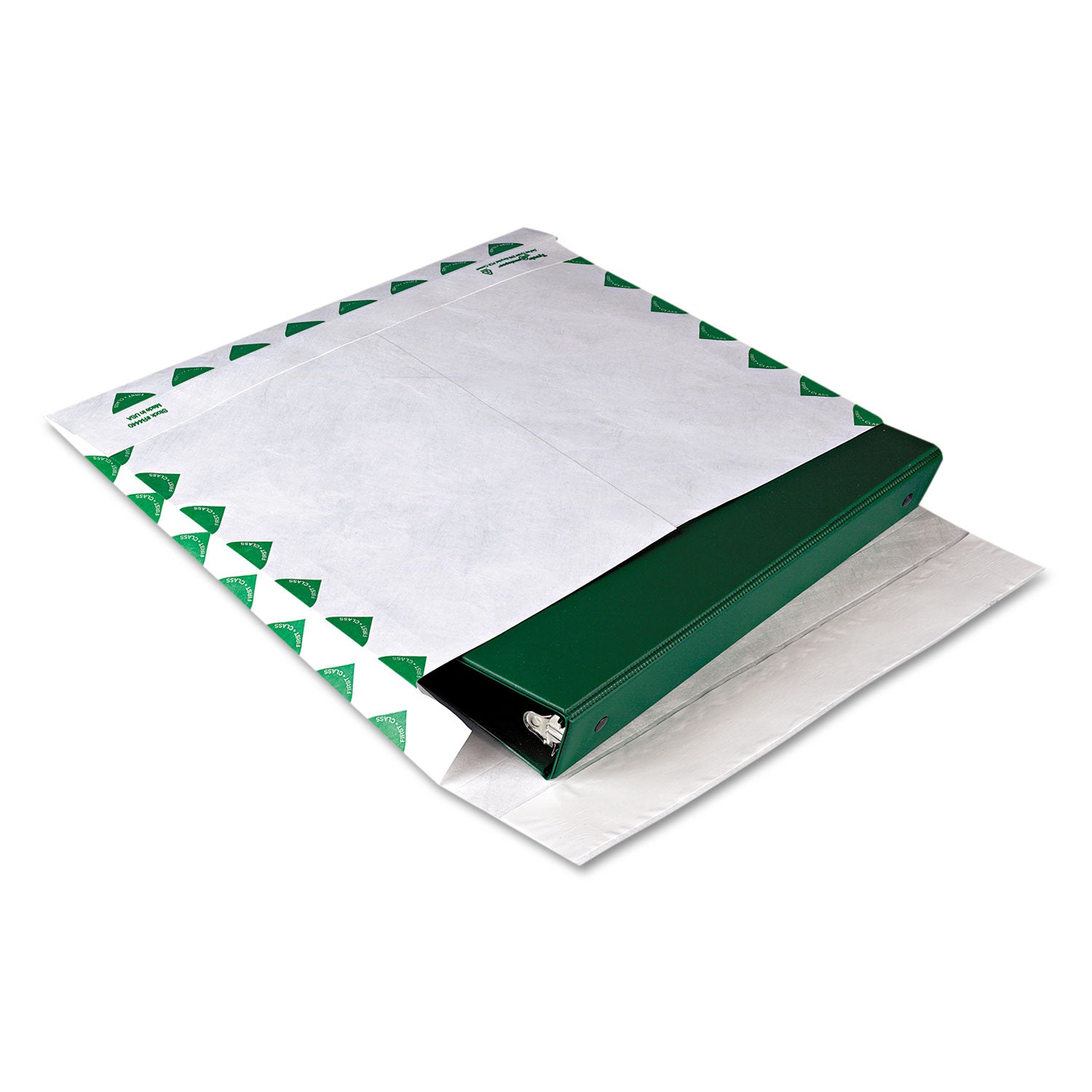 Heavy 18 lb Tyvek Open End Expansion Mailers, First Class, #13 1/2, Square Flap, Redi-Strip Closure, 10 x 13, White, 100/CT -