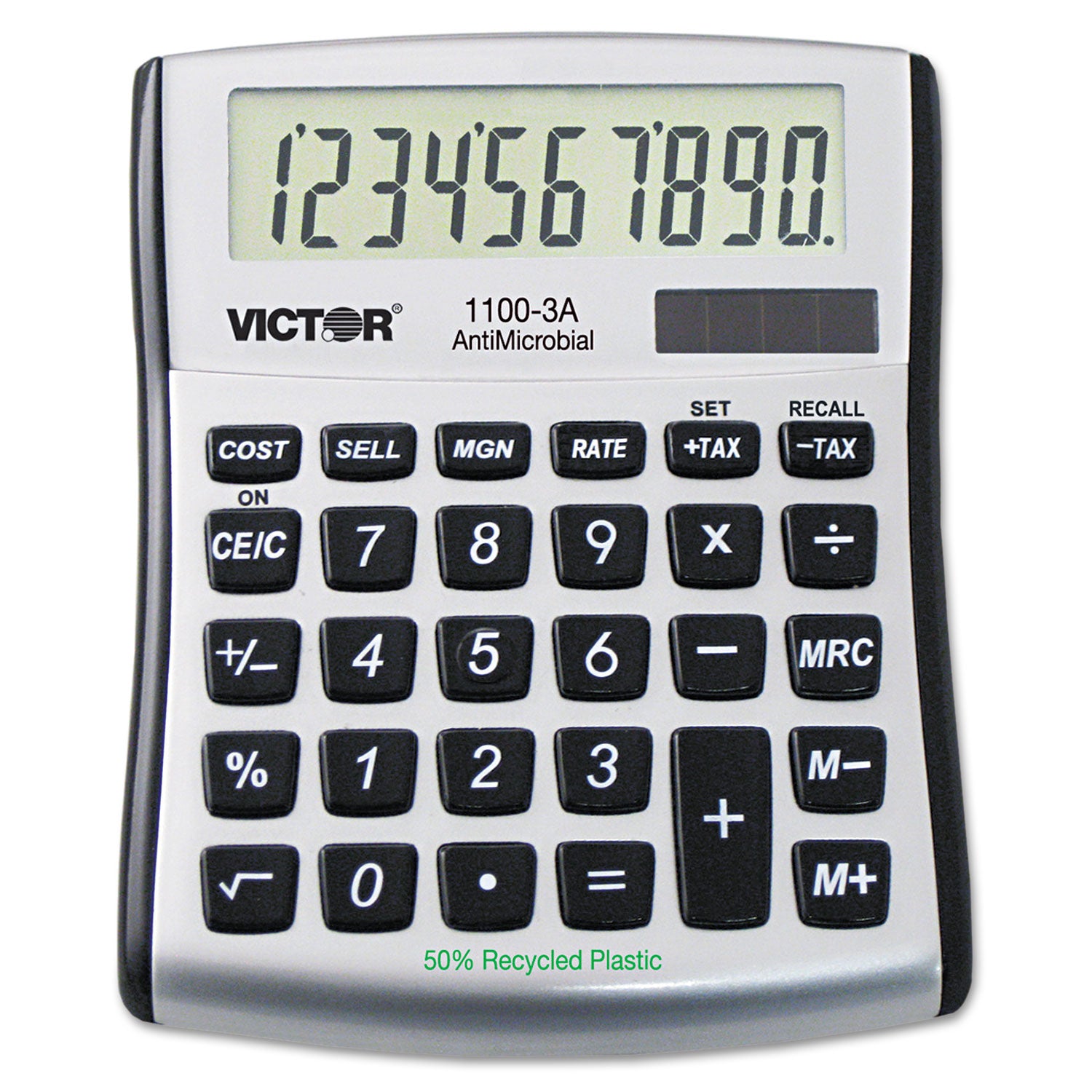 1100-3A Antimicrobial Compact Desktop Calculator, 10-Digit LCD -