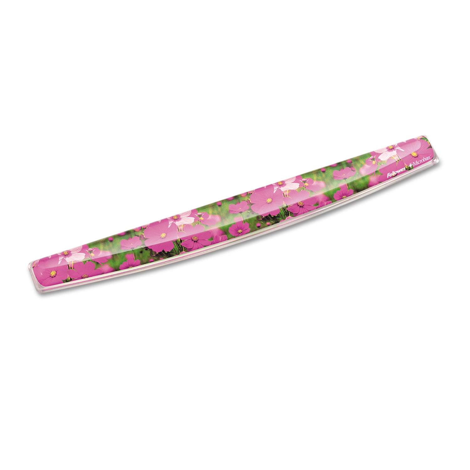 Photo Gel Keyboard Wrist Rest with Microban Protection, 18.56 x 2.31, Pink Flowers Design -