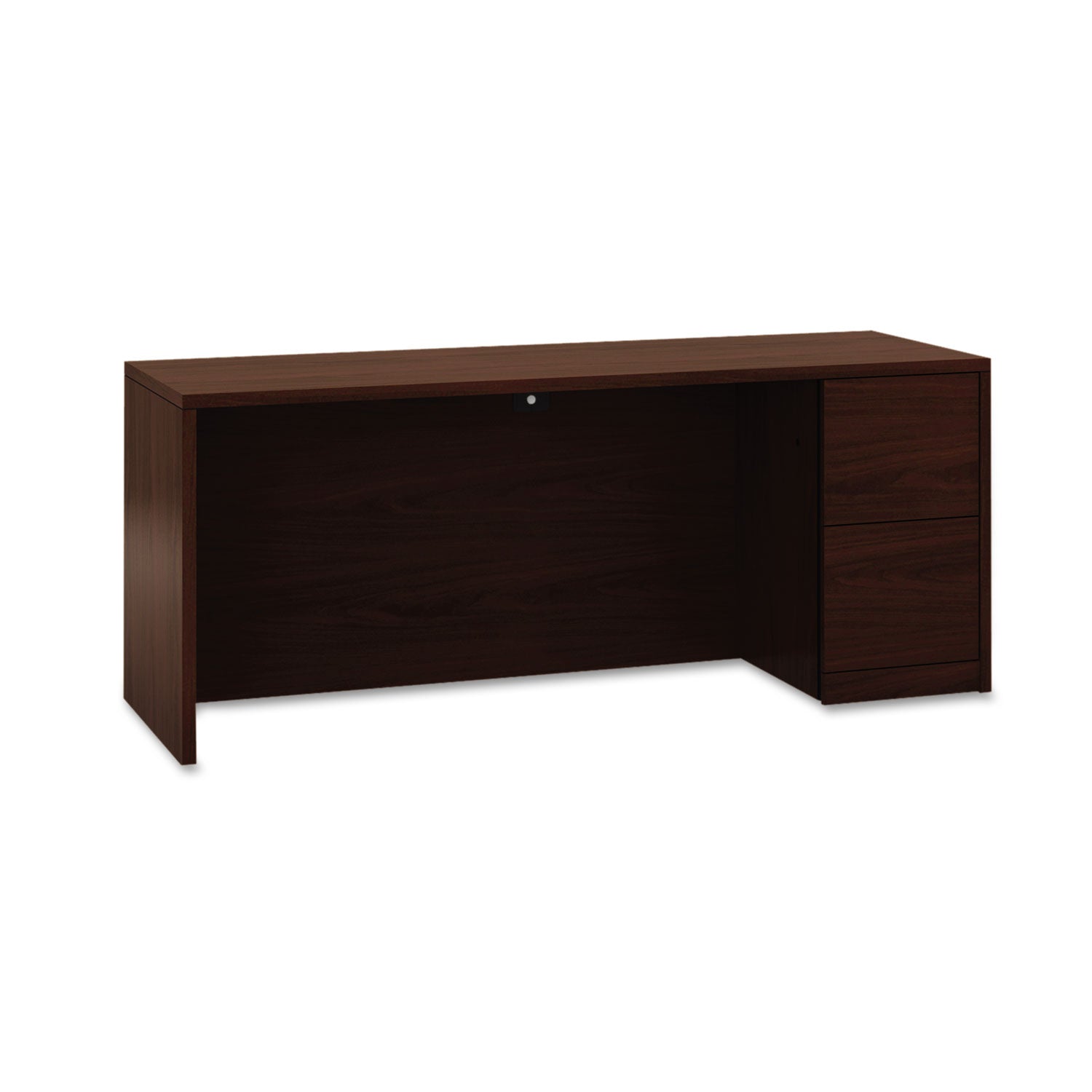 10500 Series Full-Height Left Pedestal Credenza, 72w x 24d x 29.5h, Mahogany -