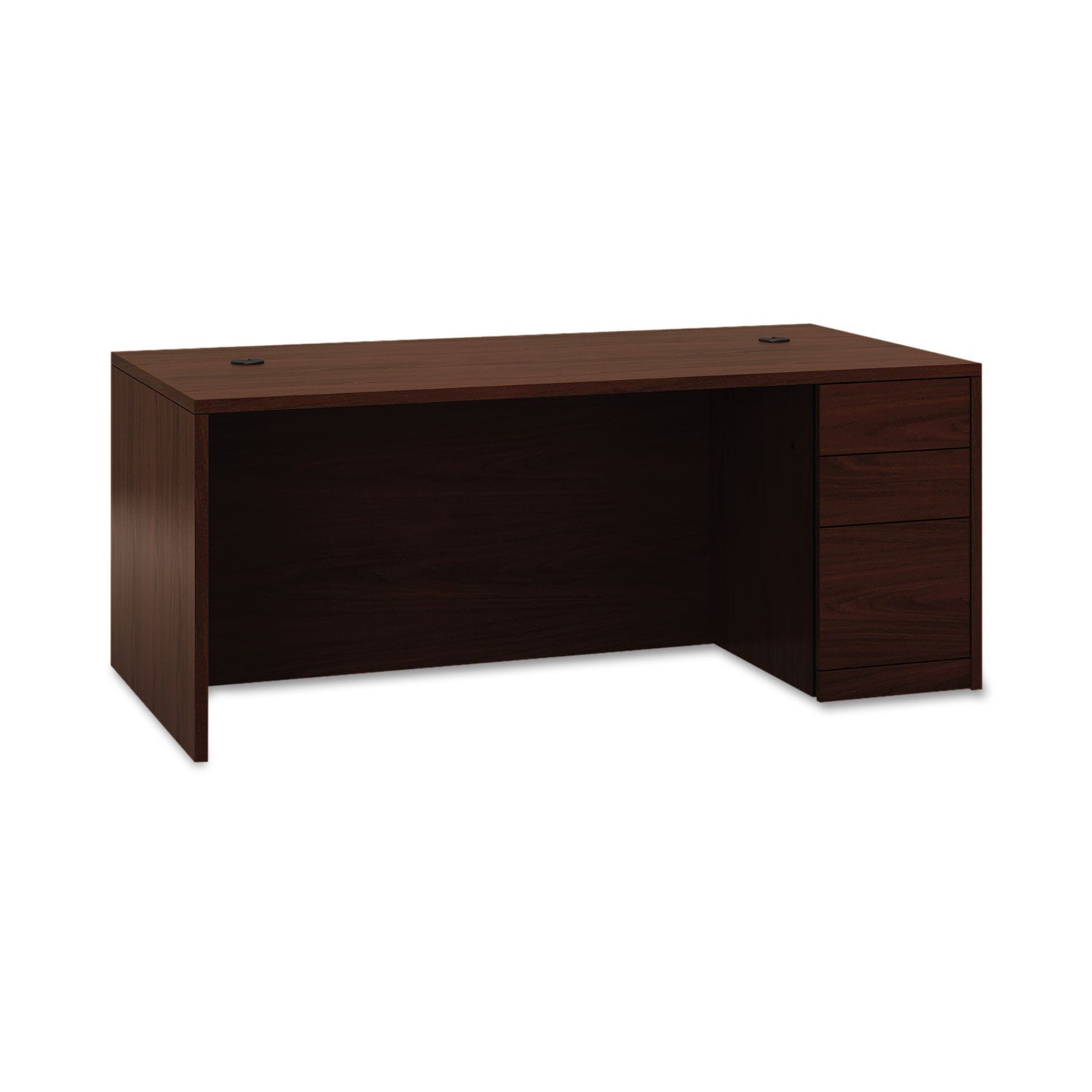 10500 Series "L" Workstation Right Pedestal Desk with Full-Height Pedestal, 72" x 36" x 29.5", Mahogany -