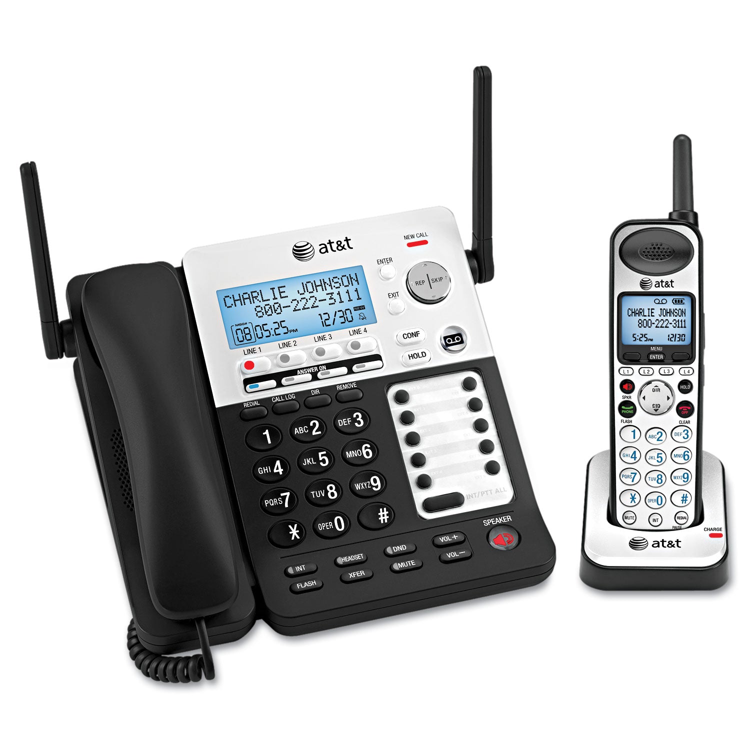 SB67138 DECT 6.0 Phone/Answering System, 4 Line, 1 Corded/1 Cordless Handset -