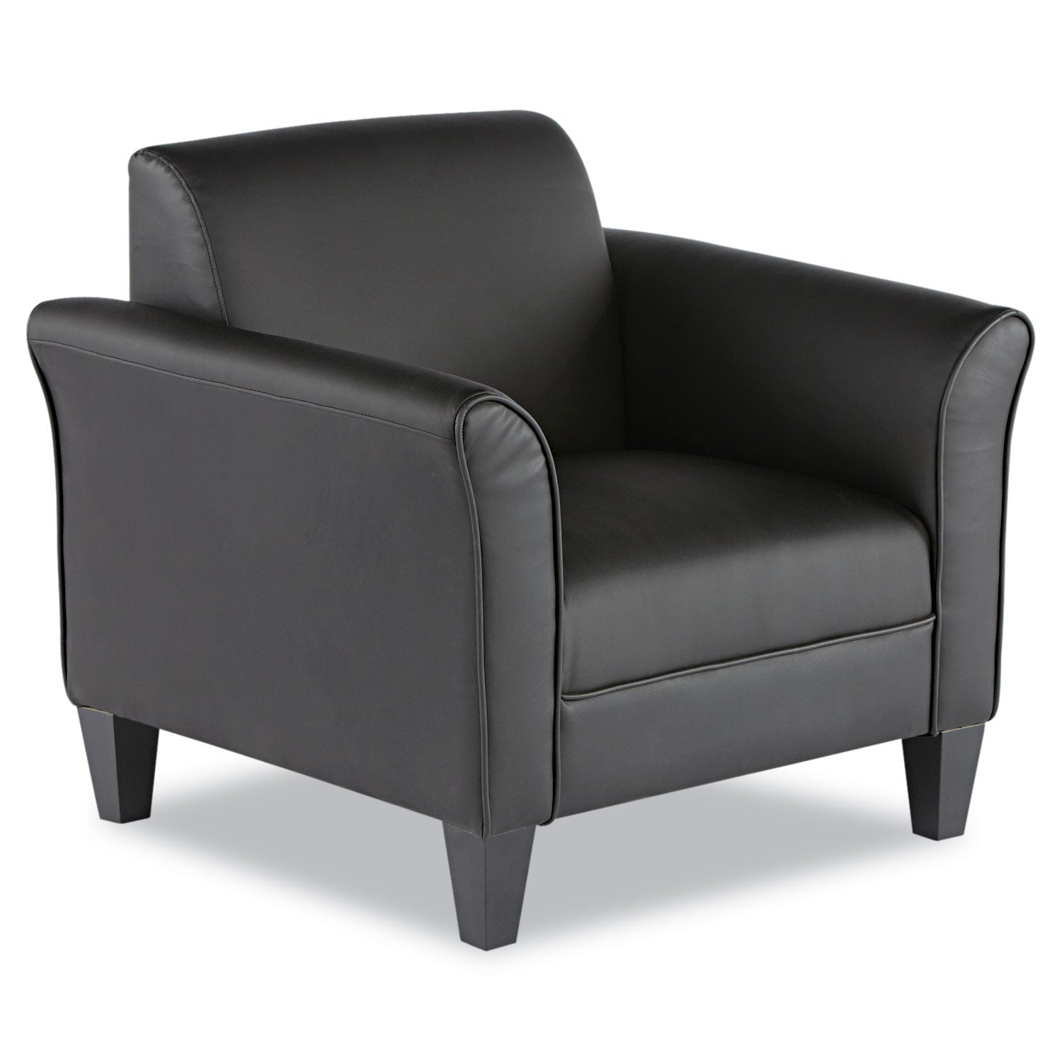 Alera Reception Lounge Sofa Series Club Chair, 35.43" x 30.7" x 32.28", Black Seat, Black Back, Black Base -