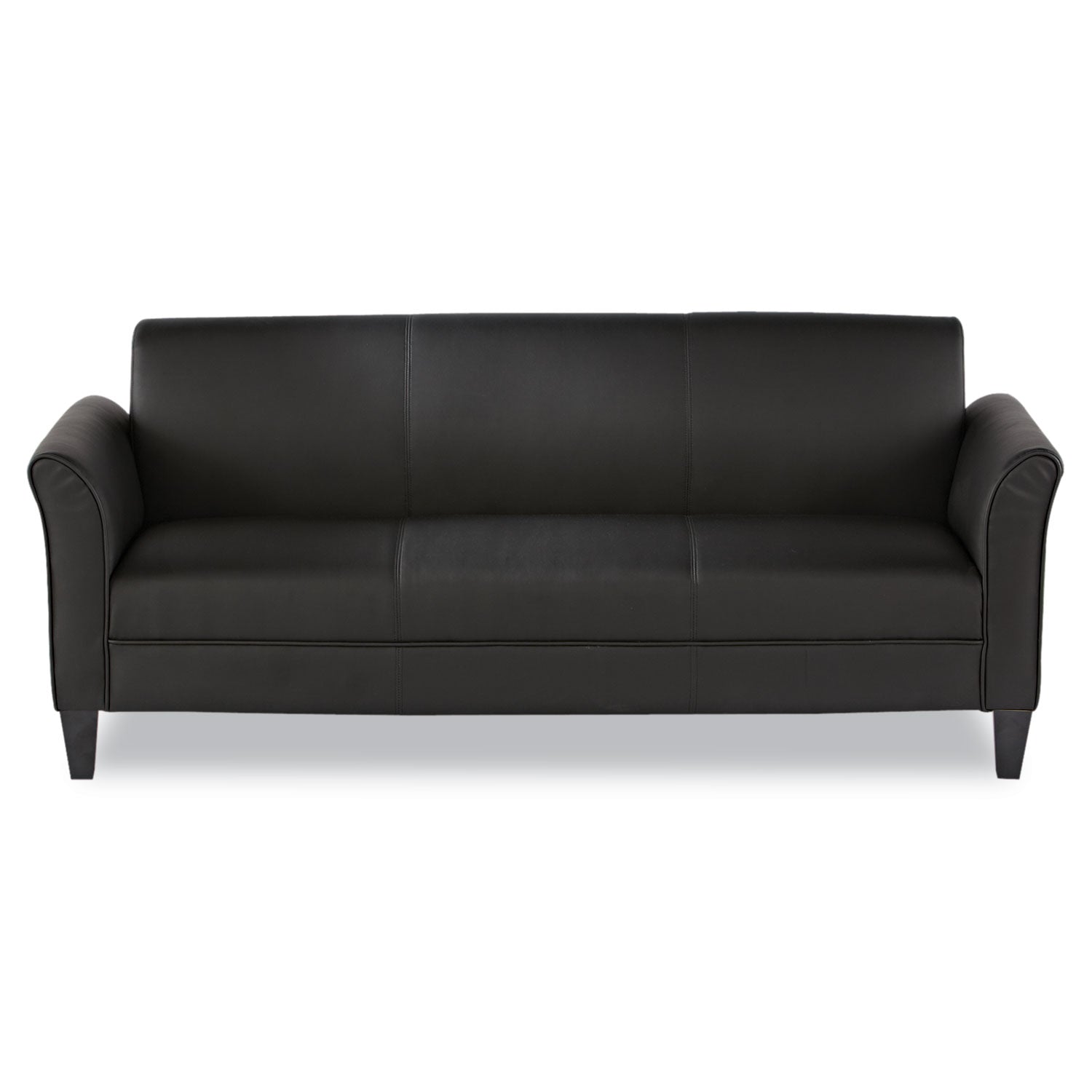 Alera Reception Lounge Furniture, 3-Cushion Sofa, 77w x 31.5d x 32h, Black -