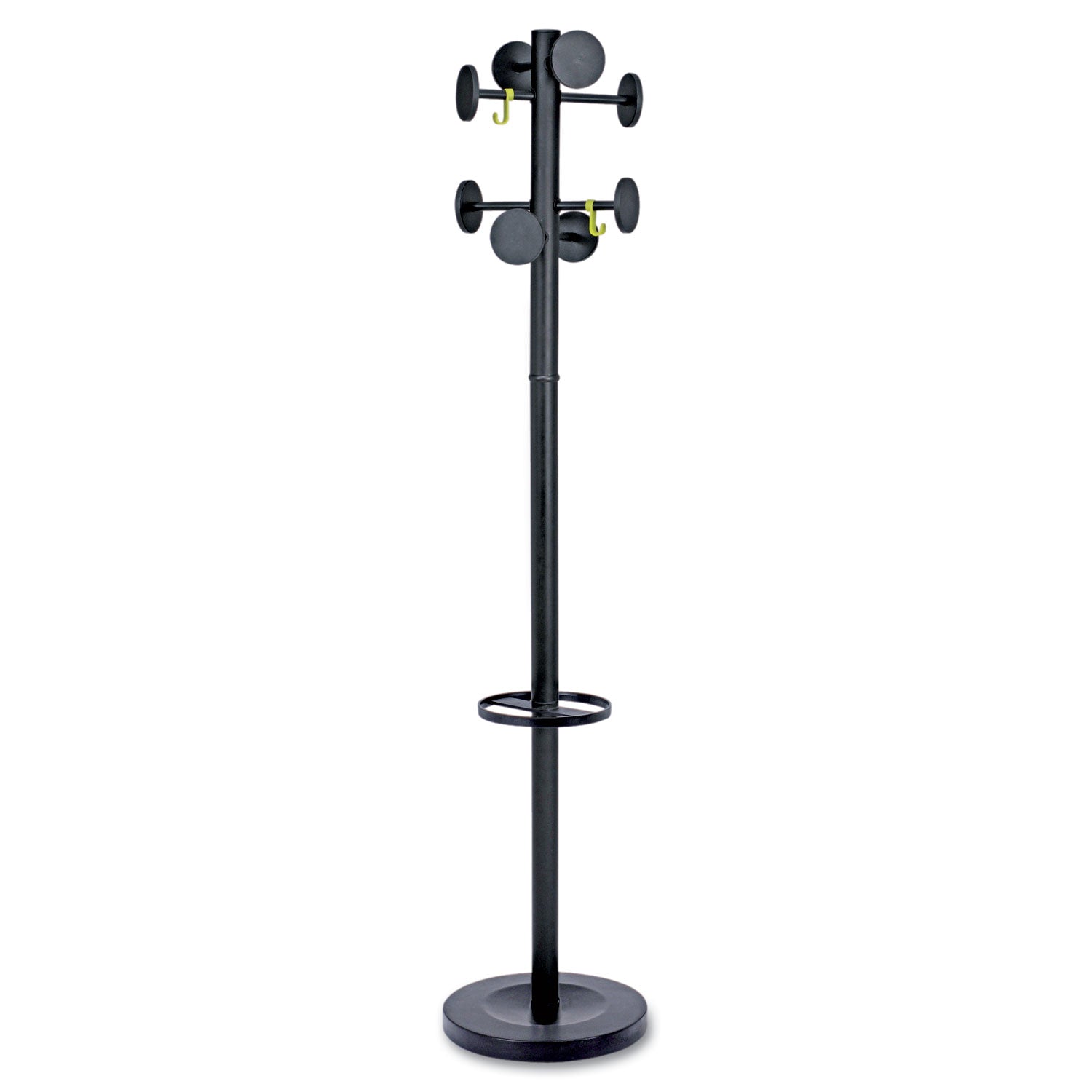 stan3-steel-coat-rack-stand-alone-rack-eight-knobs-15w-x-15d-x-693h-black_abapmstan3n - 1