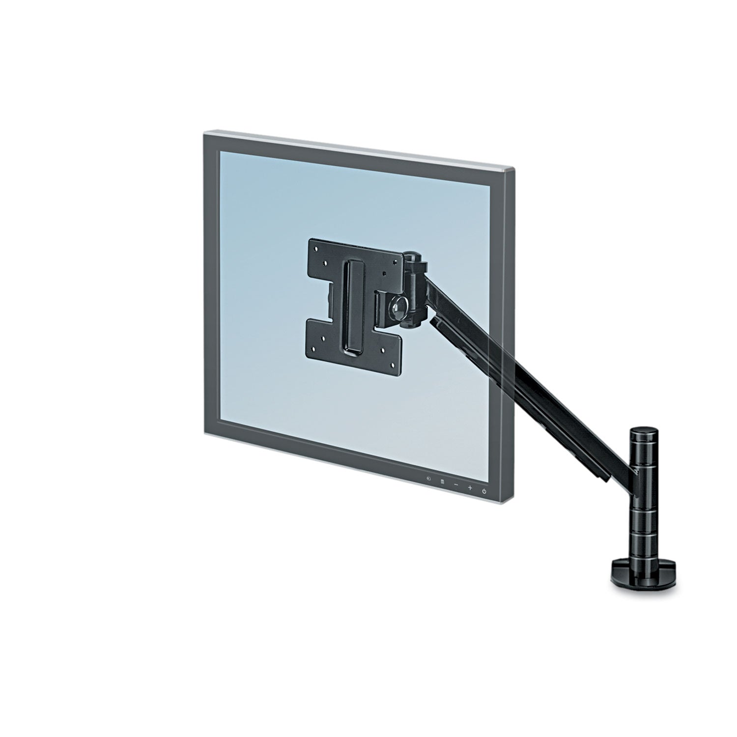 Designer Suites Flat Panel Monitor Arm, 180 Degree Rotation, 45 Degree Tilt, 360 Degree Pan, Black, Supports 20 lb -
