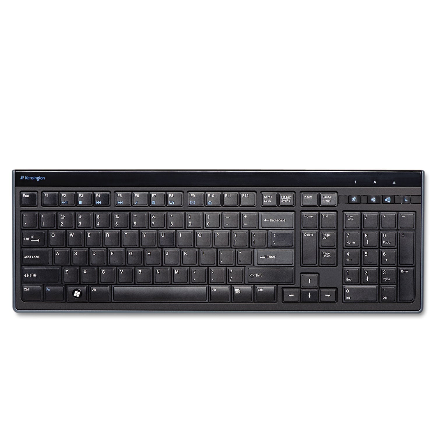 Slim Type Standard Keyboard, 104 Keys, Black -