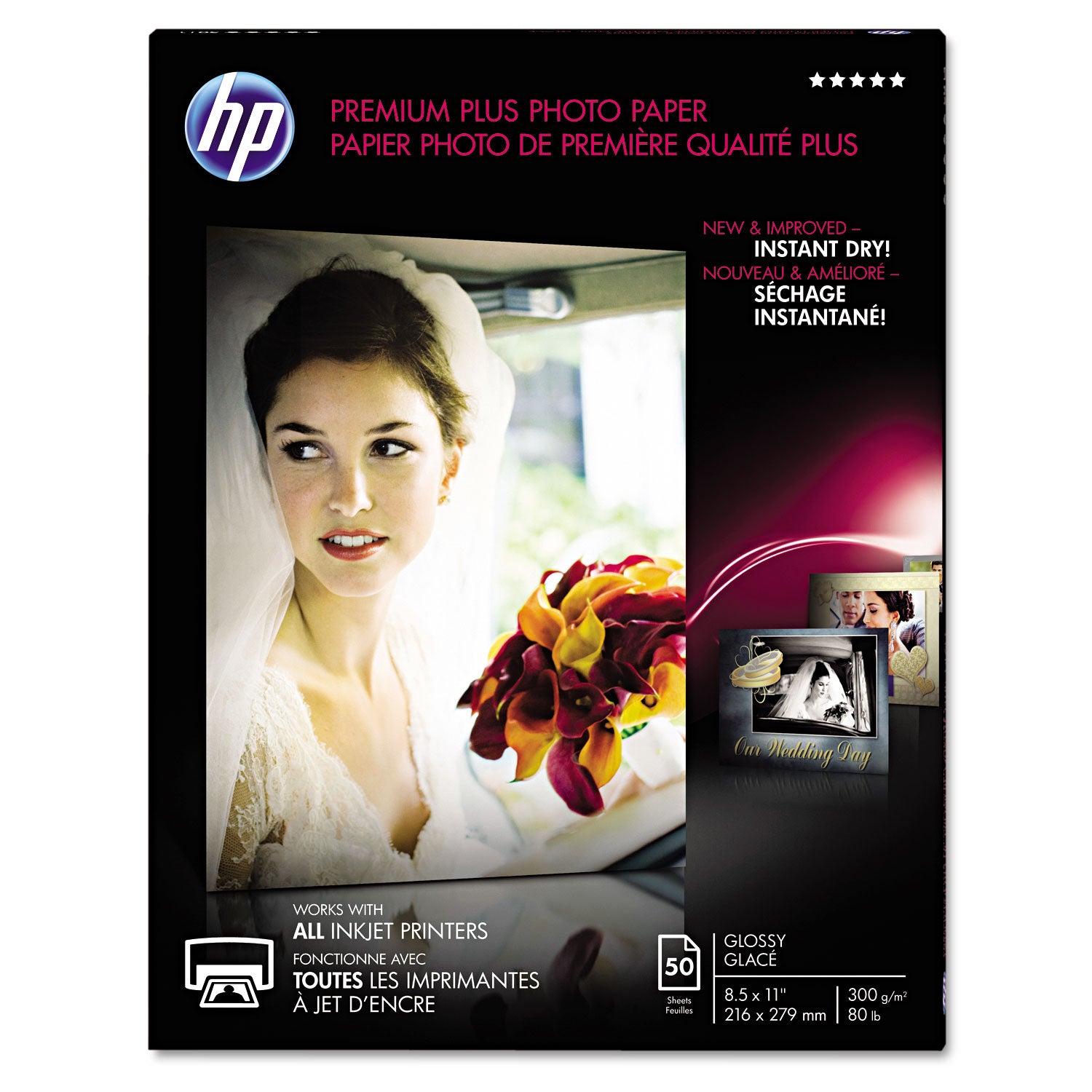 Premium Plus Photo Paper, 11.5 mil, 8.5 x 11, Glossy White, 50/Pack -