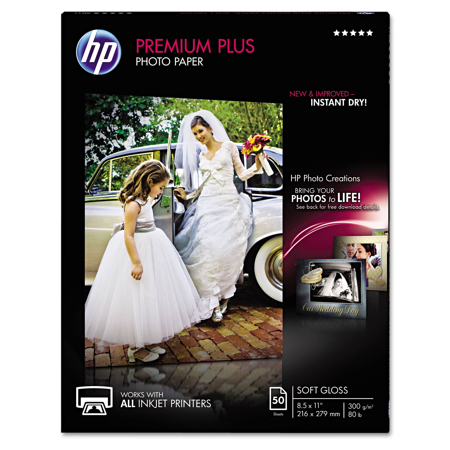 Premium Plus Photo Paper, 11.5 mil, 8.5 x 11, Soft-Gloss White, 50/Pack -