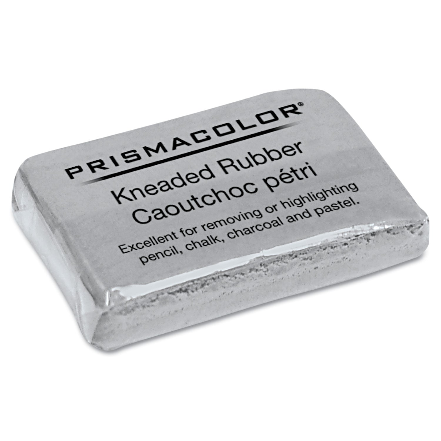 Design Kneaded Rubber Art Eraser, For Pencil Marks, Rectangular Block, Large, Gray -