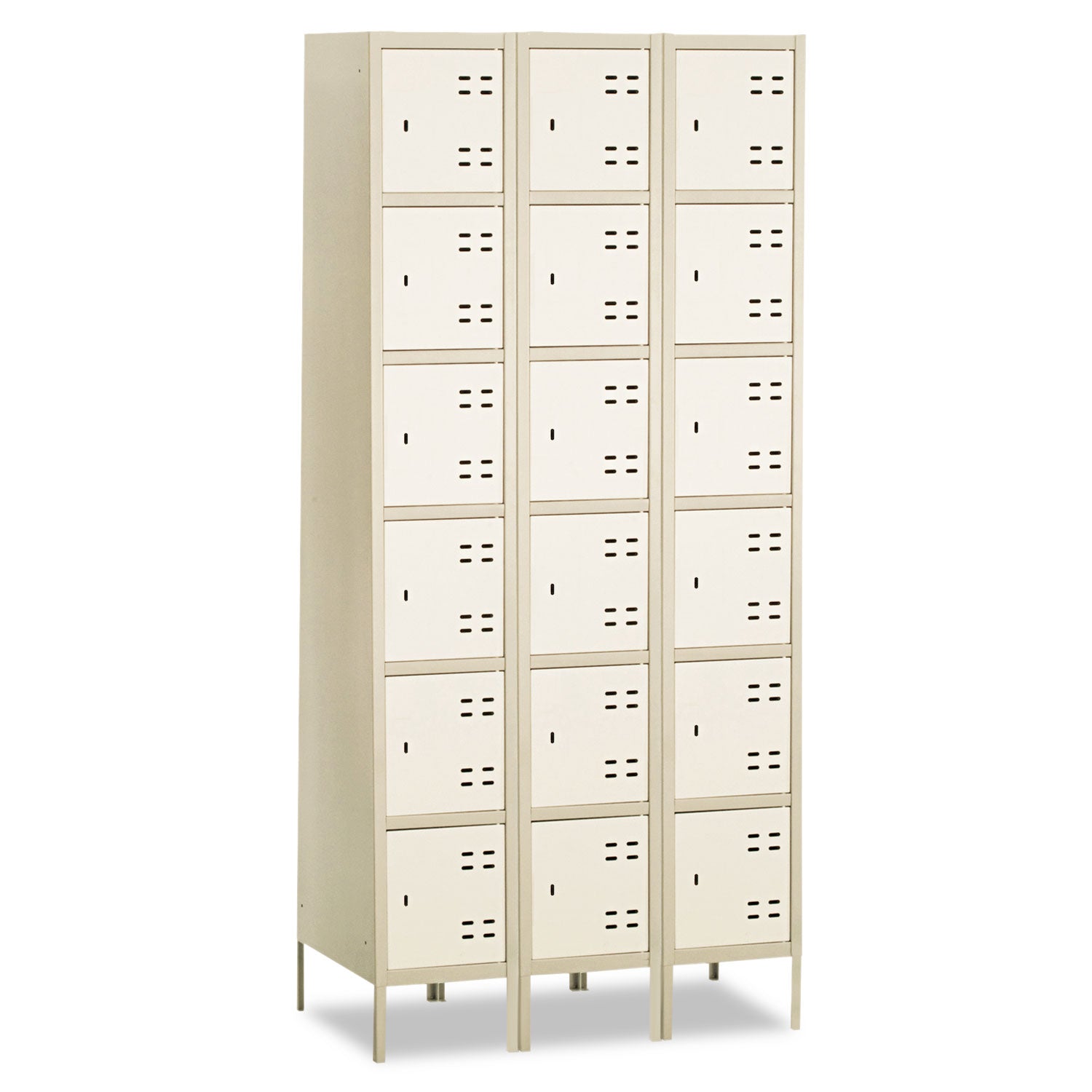 Three-Column Box Locker, 36w x 18d x 78h, Two-Tone Tan -