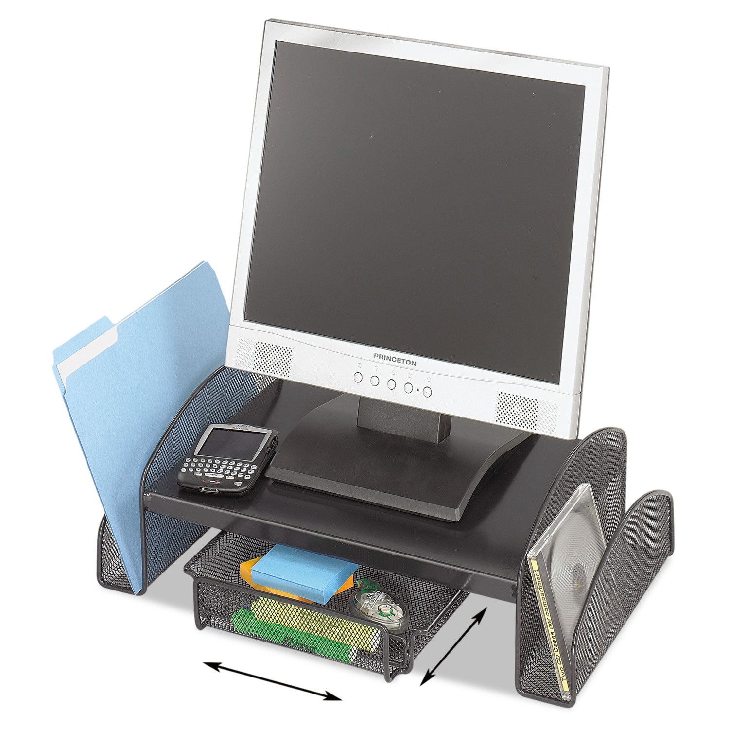 Onyx Mesh Monitor Stand, 19.25" x 11.25" x 6.25", Black -