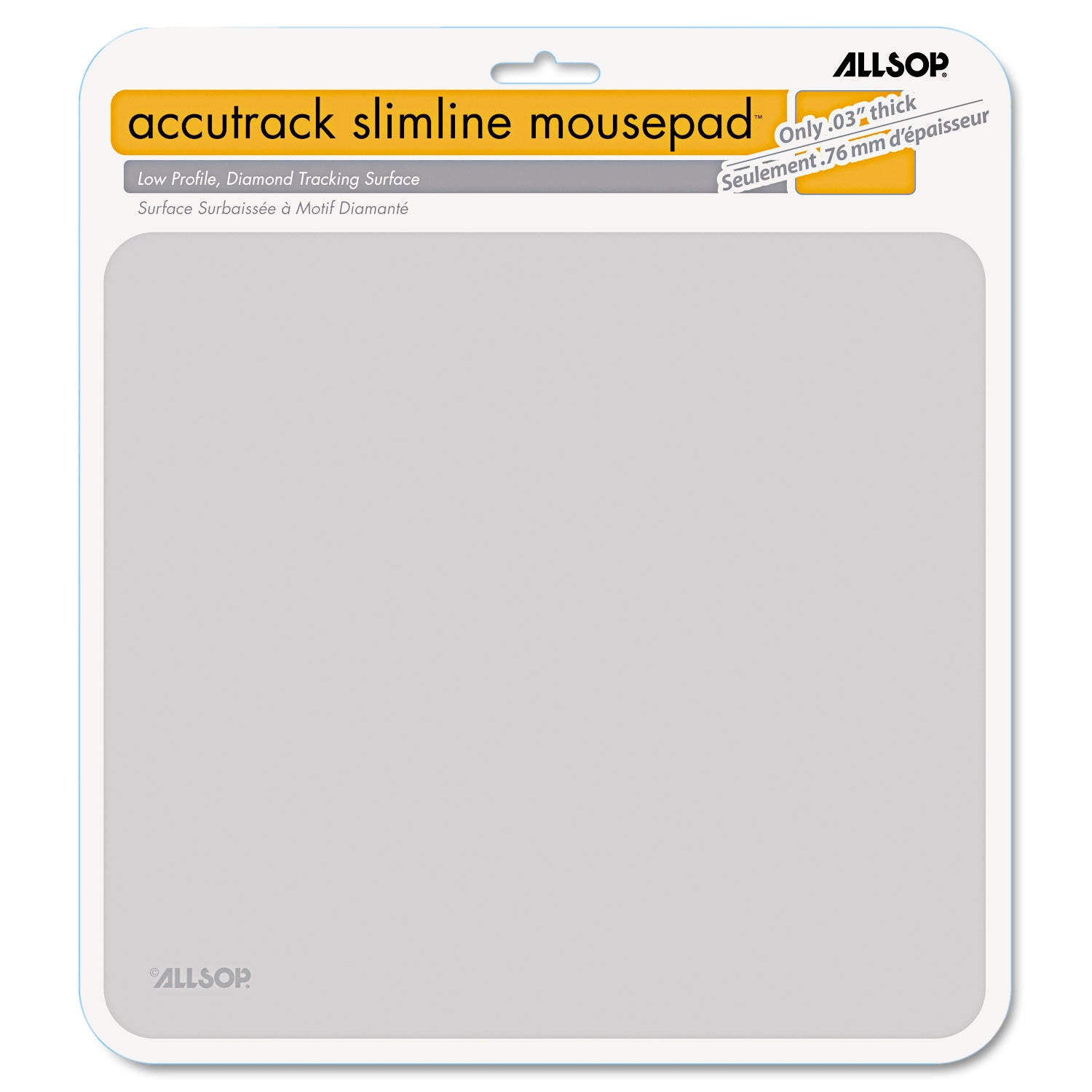 Accutrack Slimline Mouse Pad, 8.75 x 8, Silver -