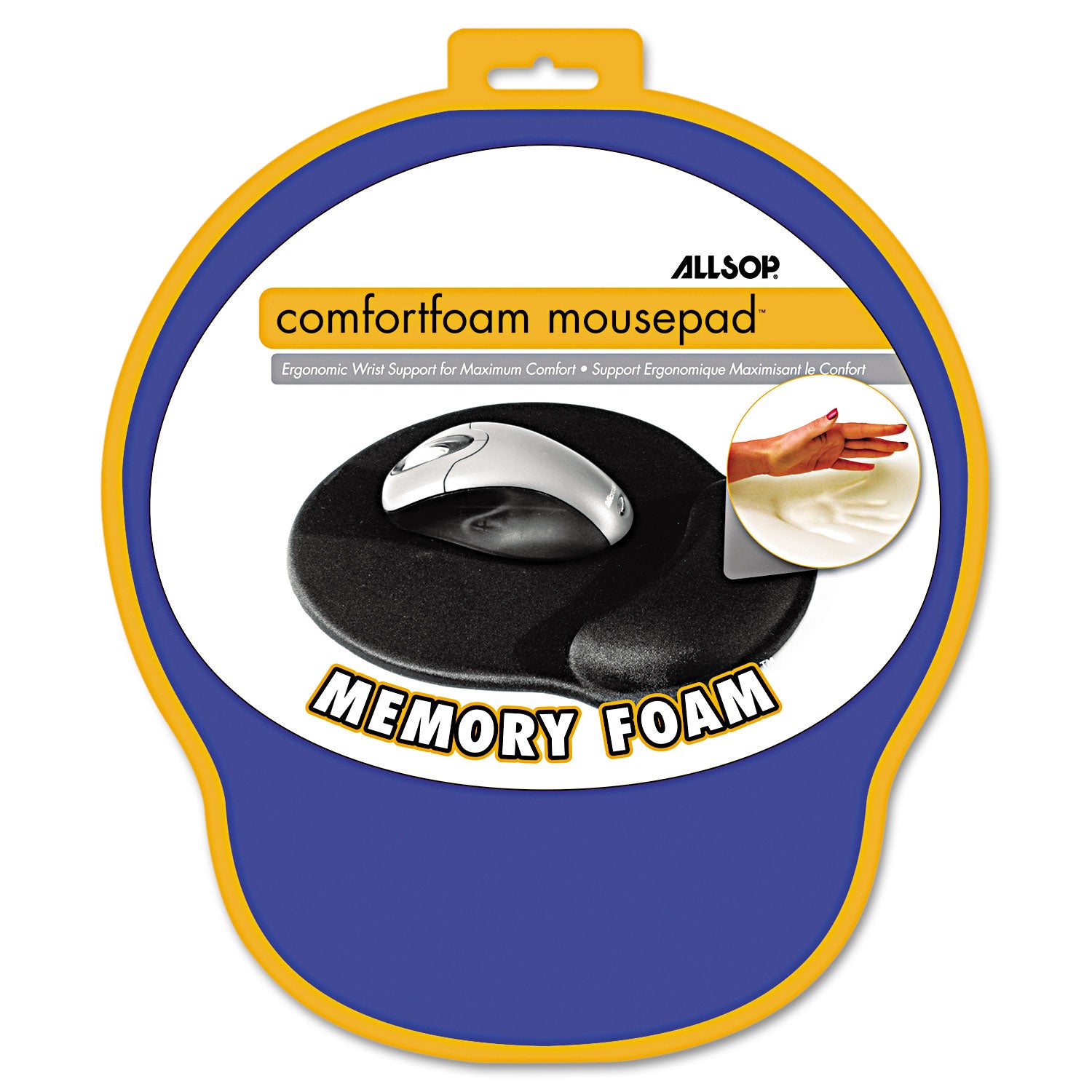 MousePad Pro Memory Foam Mouse Pad with Wrist Rest, 9 x 10, Blue -