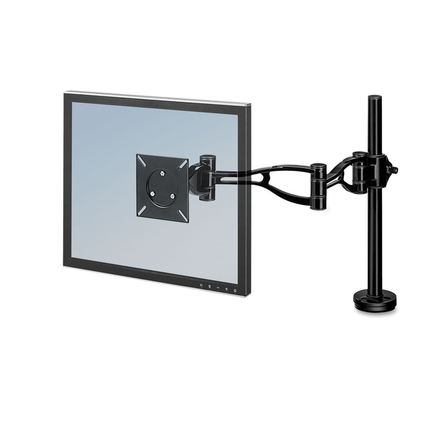 Professional Series Depth Adjustable Monitor Arm, 360 Degree Rotation, 37 Degree Tilt, 360 Degree Pan, Black, Supports 24 lb -