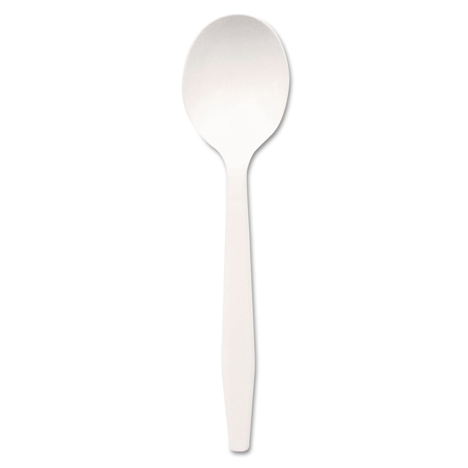 Plastic Cutlery, Mediumweight Soup Spoons, White, 1,000/Carton -