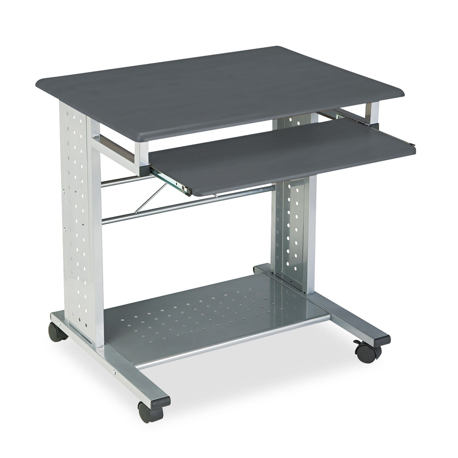 Empire Mobile PC Cart, 29.75" x 23.5" x 29.75", Anthracite/Silver -