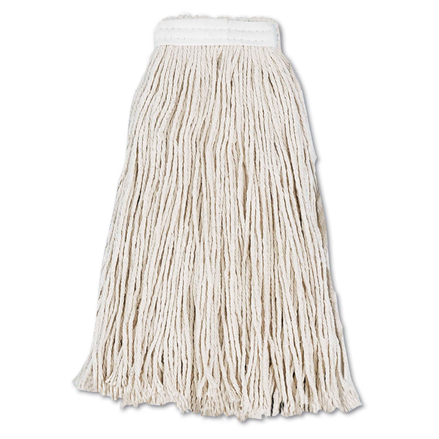 Cut-End Wet Mop Head, Cotton, #16, White, 12/Carton -