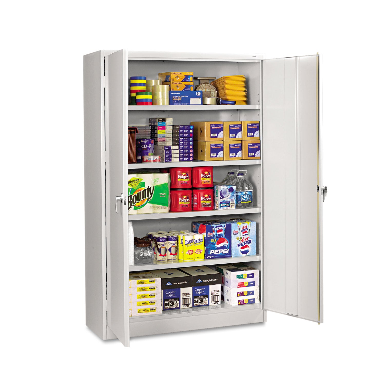 Assembled Jumbo Steel Storage Cabinet, 48w x 24d x 78h, Light Gray -
