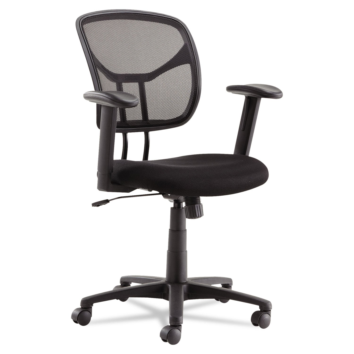 Swivel/Tilt Mesh Task Chair with Adjustable Arms, Supports Up to 250 lb, 17.72" to 22.24" Seat Height, Black -
