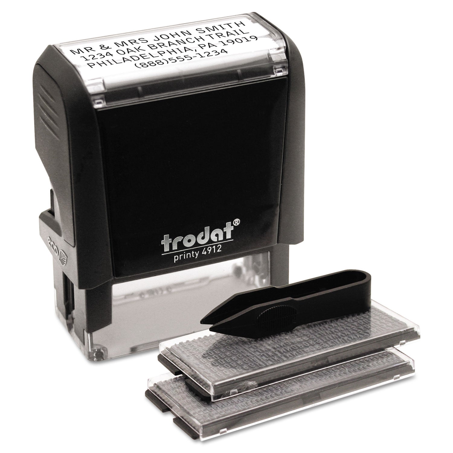 Printy Do It Yourself Self-Inking Message Stamp, 0.75" x 1.88", Black -