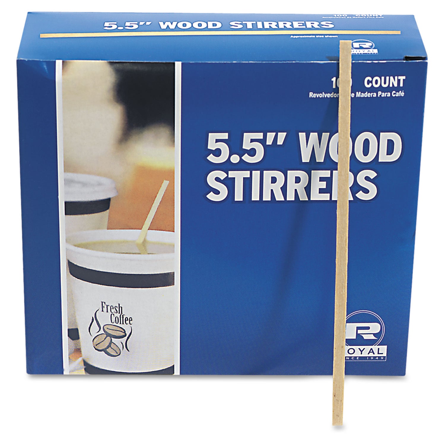 Wood Coffee Stirrers, 5.5", 10,000/Carton -