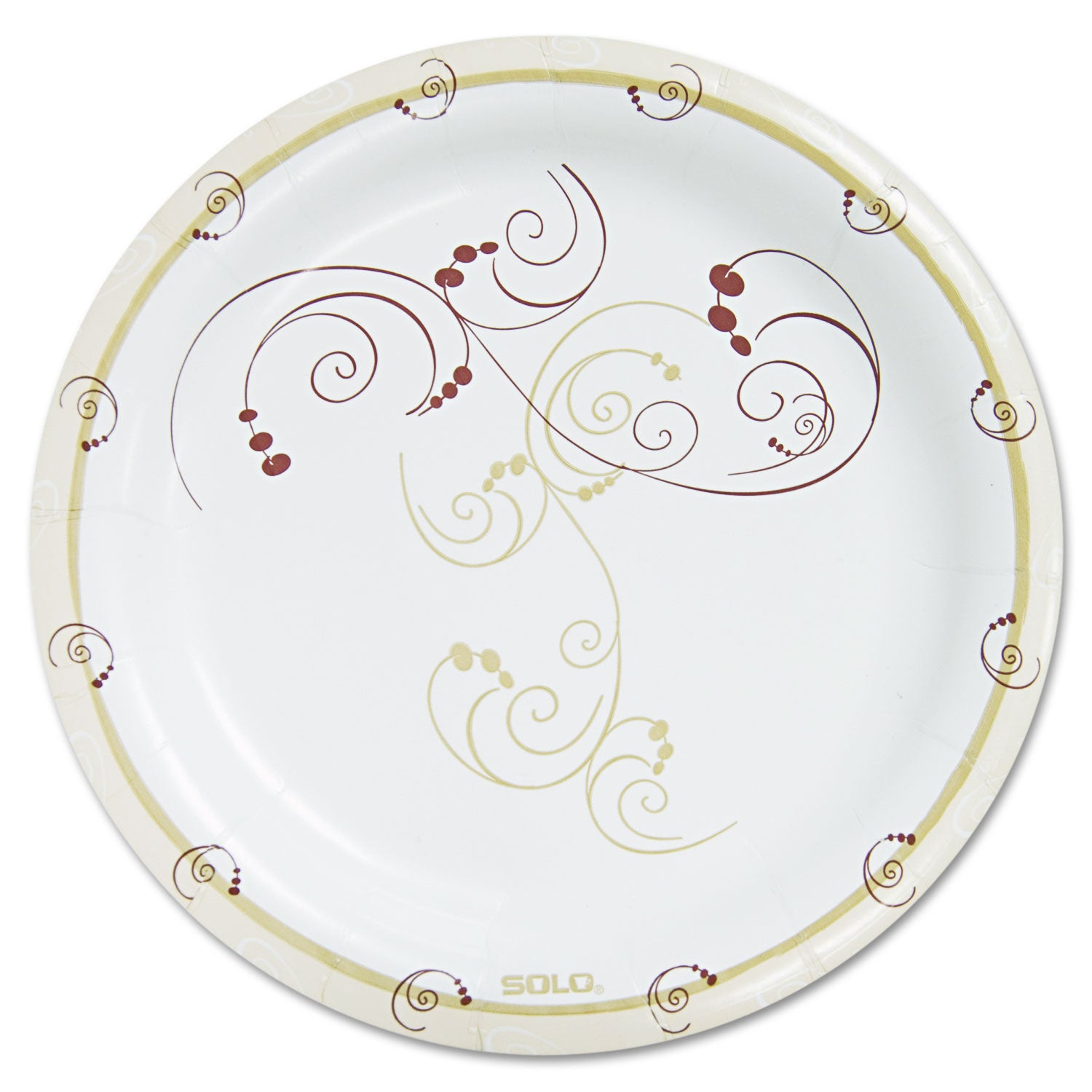 Symphony Paper Dinnerware, Heavyweight Plate, 9" dia, Tan, 125/Pack -