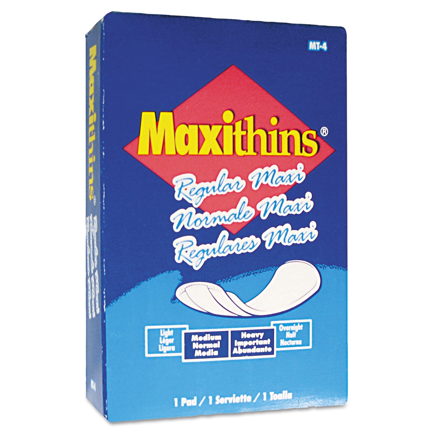 Maxithins Vended Sanitary Napkins #4, Maxi, 100 Individually Boxed Napkins/Carton -