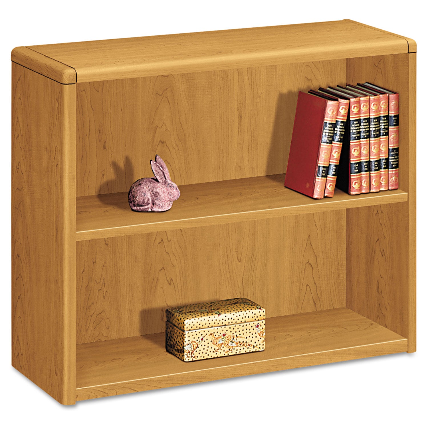 10700 Series Wood Bookcase, Two-Shelf, 36w x 13.13d x 29.63h, Harvest -