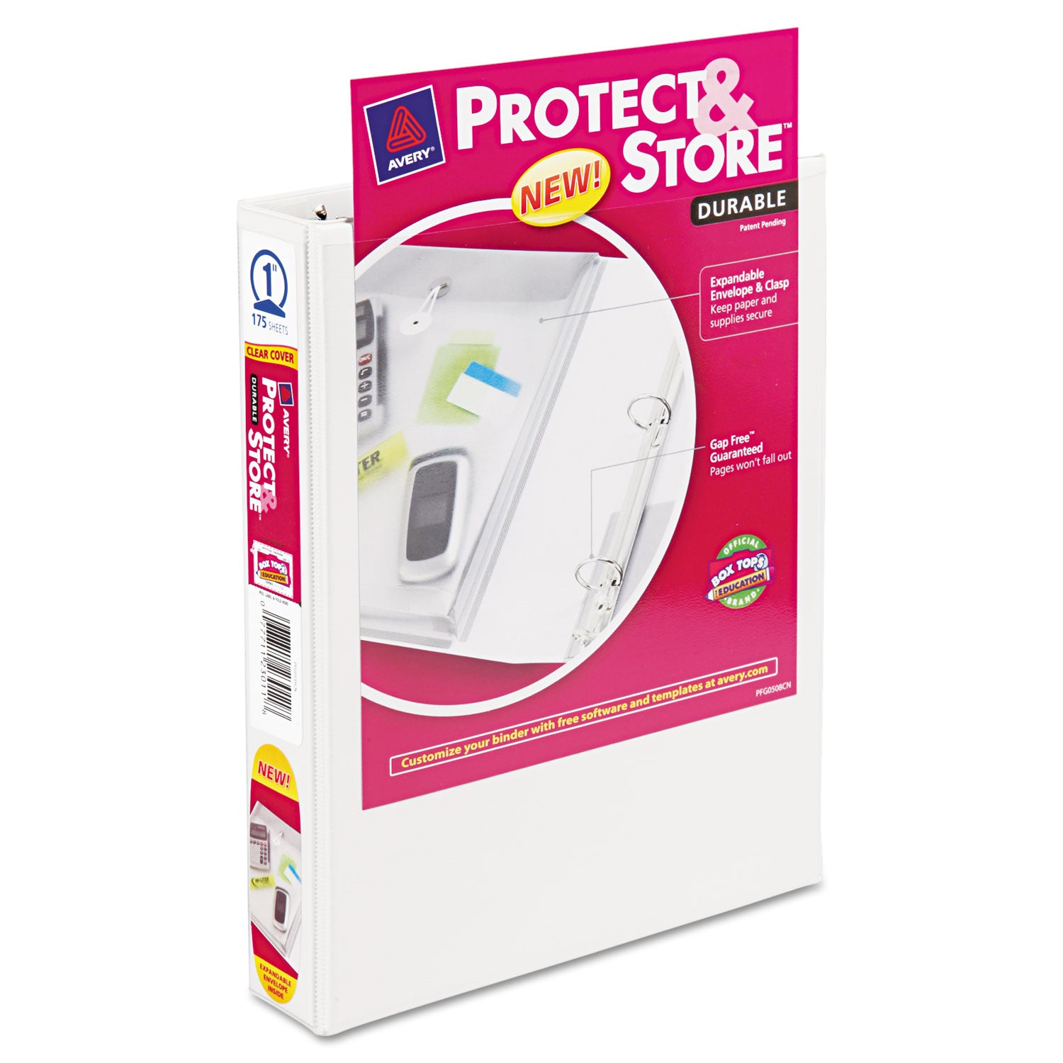 Mini Size Protect and Store View Binder with Round Rings, 3 Rings, 1" Capacity, 8.5 x 5.5, White -