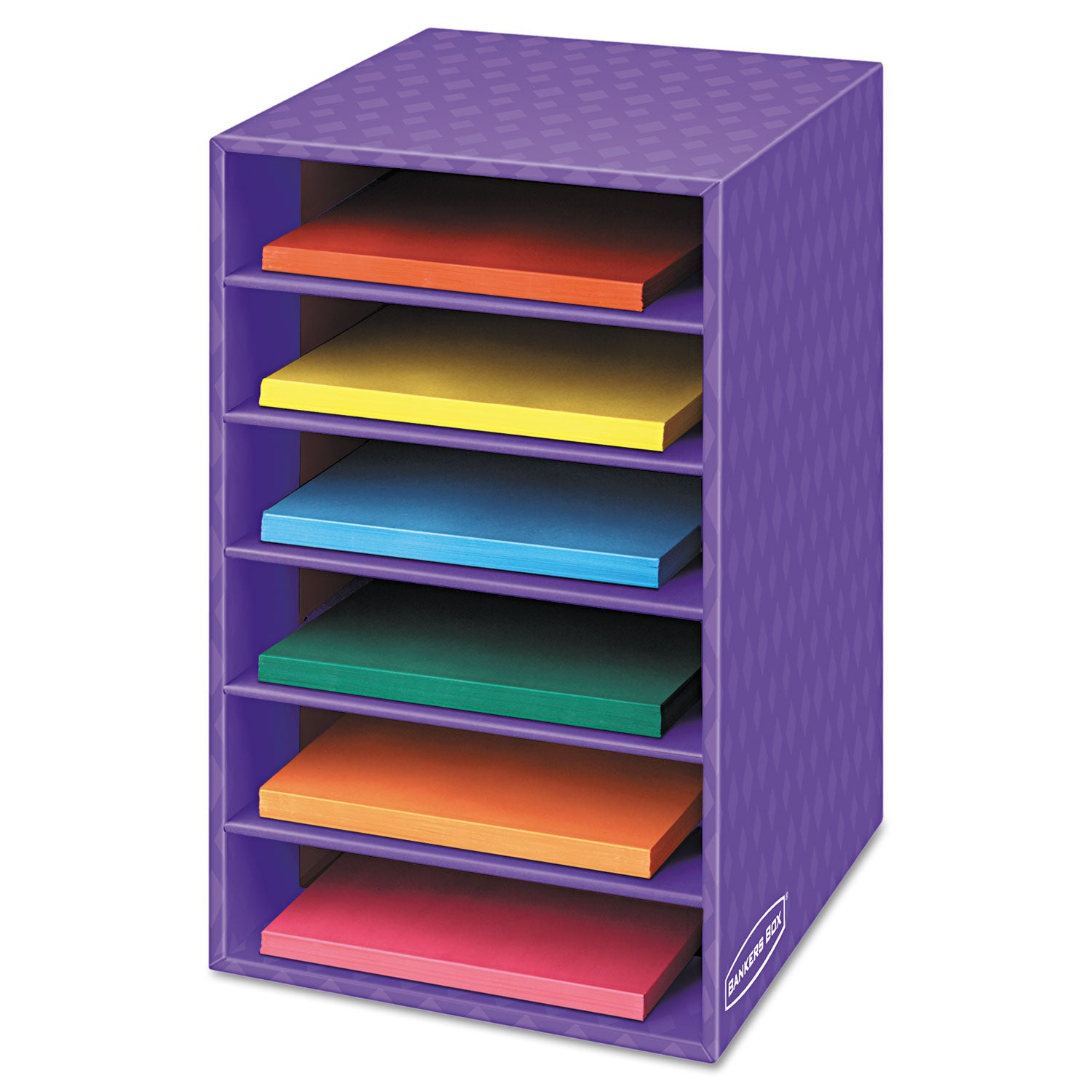 Vertical Classroom Organizer, 6 Shelves, 11.88 x 13.25 x 18, Purple -