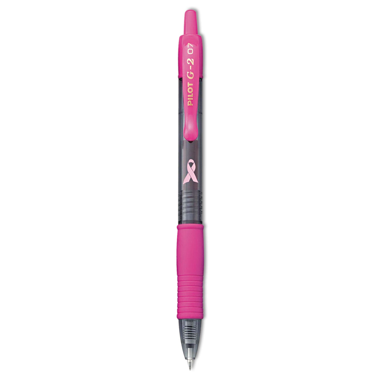 g2-premium-breast-cancer-awareness-gel-pen-retractable-fine-07-mm-black-ink-smoke-pink-barrel-2-pack_pil31331 - 1