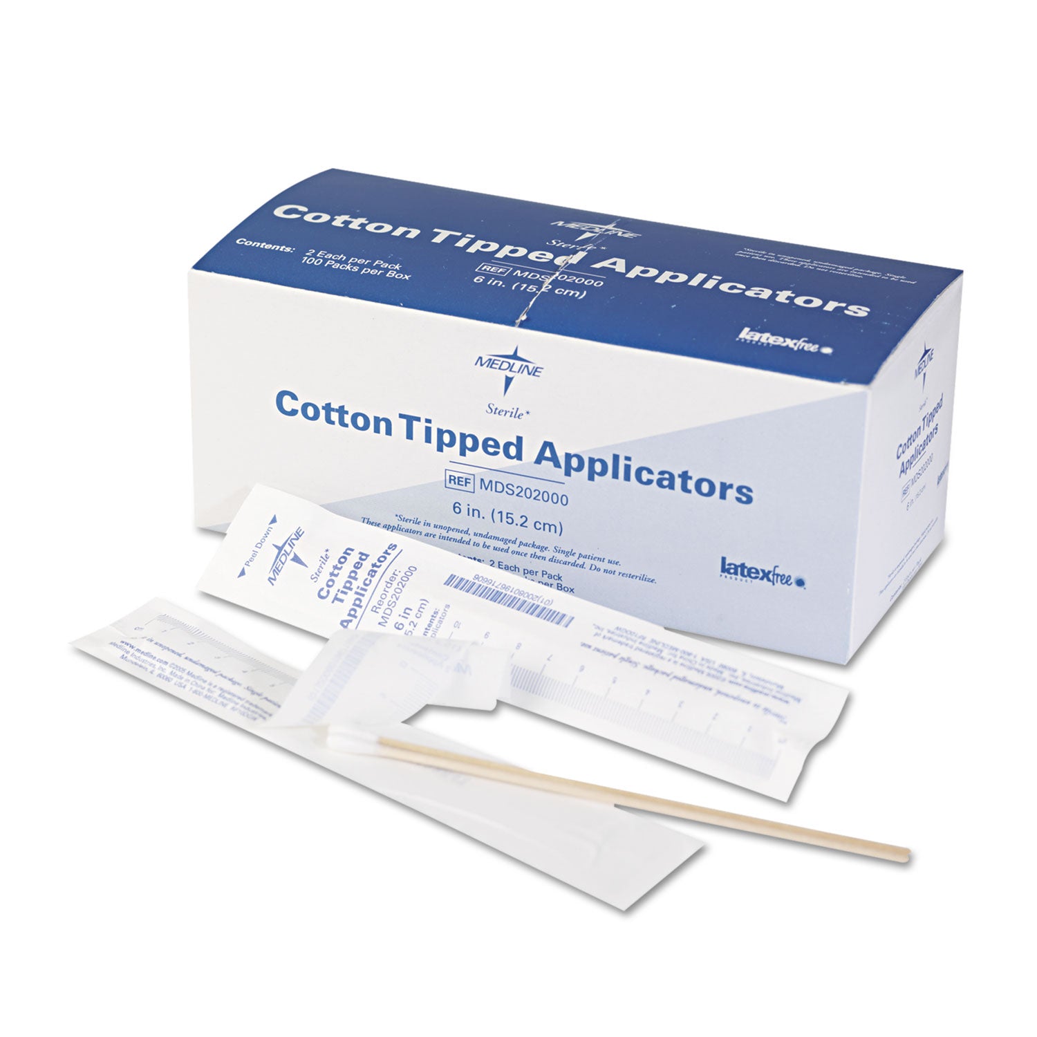 Cotton-Tipped Applicators, 6", 100 Applicators/Box -