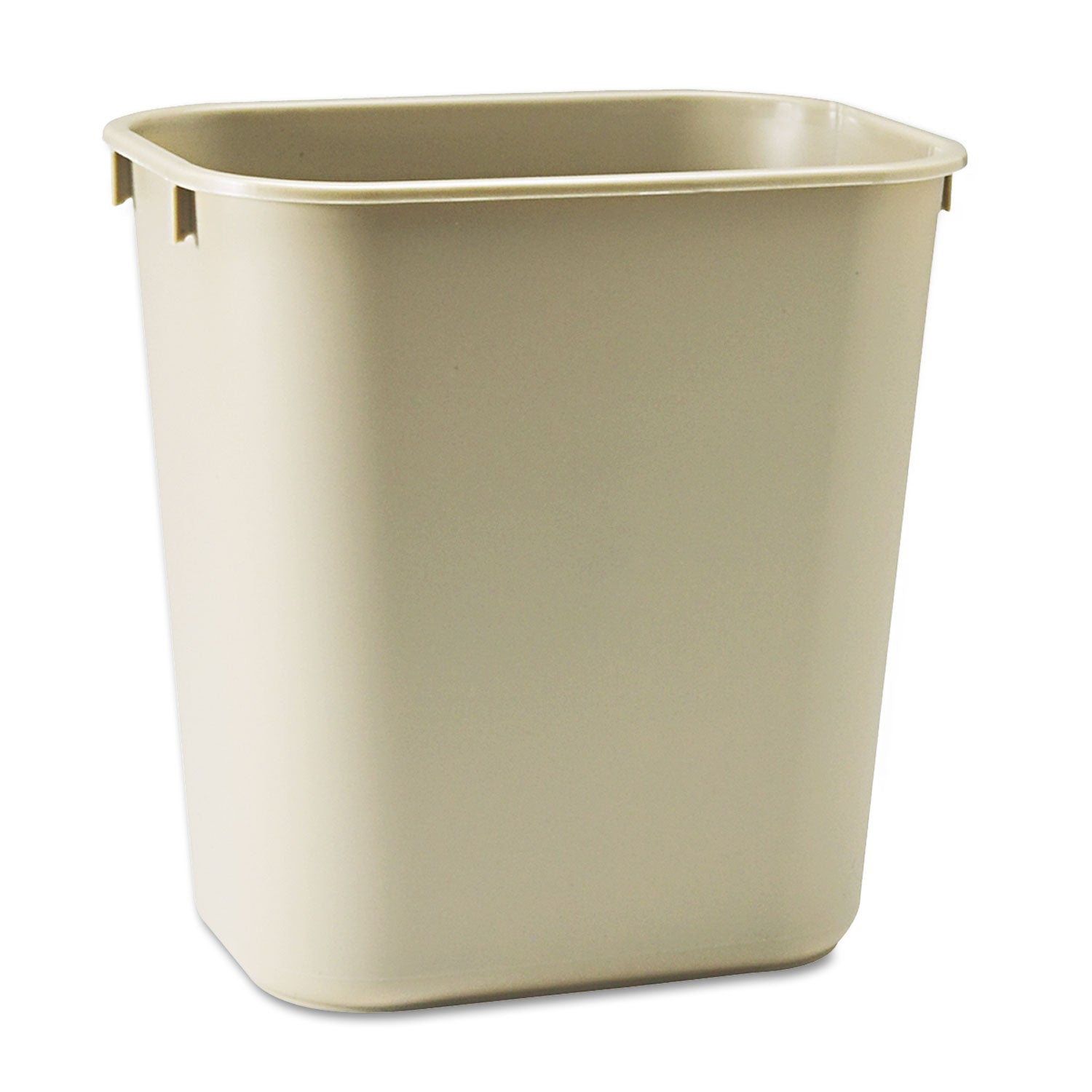 Deskside Plastic Wastebasket, 3.5 gal, Plastic, Beige -