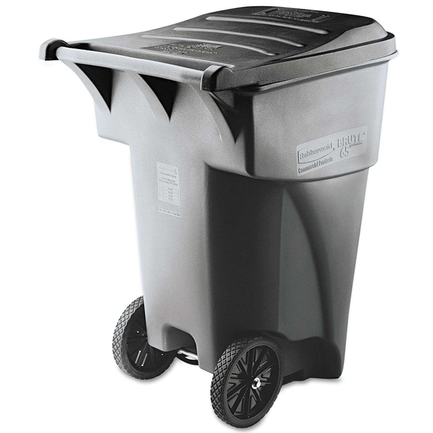 Brute Roll-Out Heavy-Duty Container, 95 gal, Polyethylene, Gray -