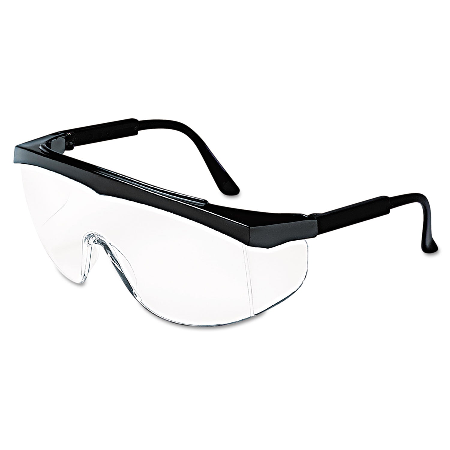 Stratos Safety Glasses, Black Frame, Clear Lens, 12/Box -