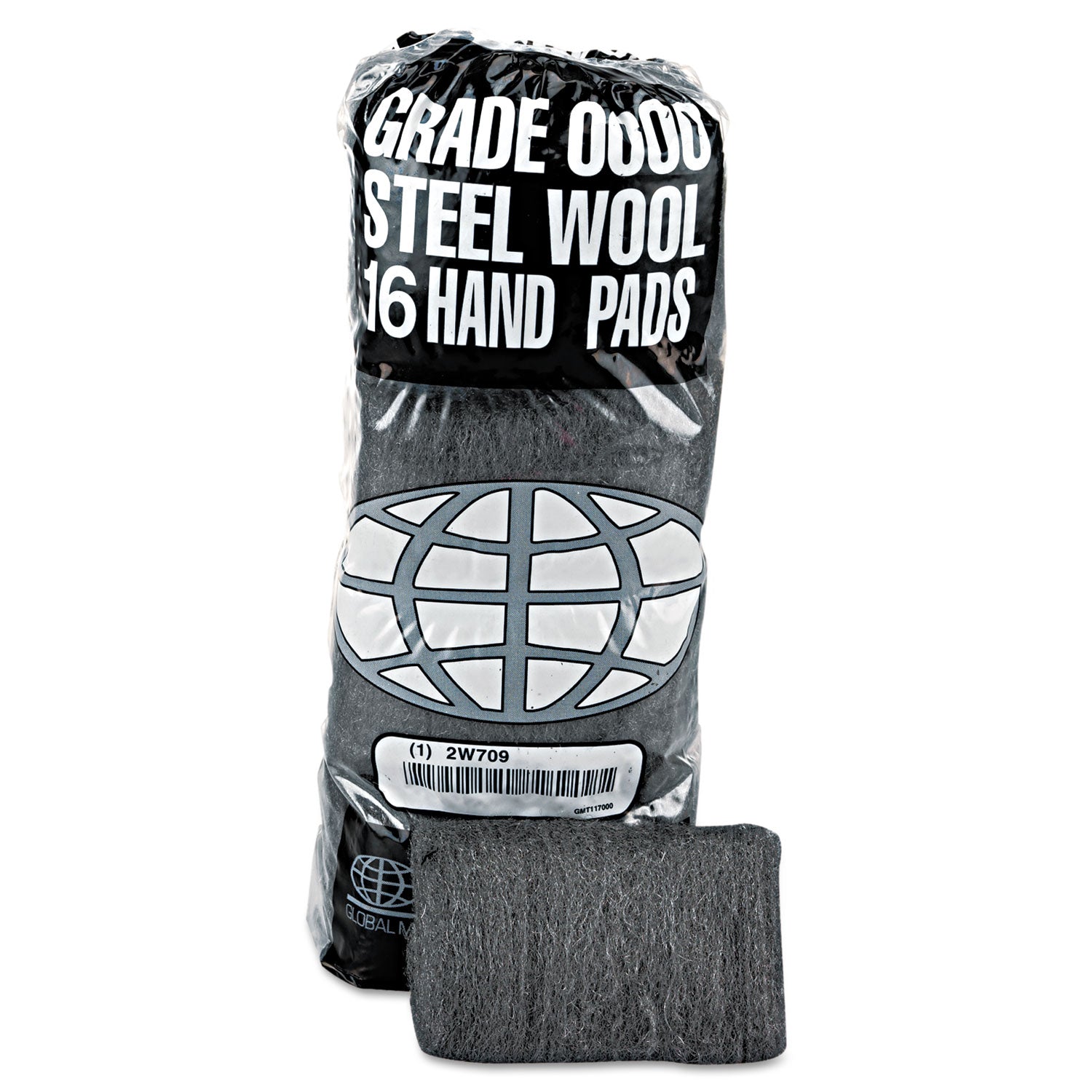 Industrial-Quality Steel Wool Hand Pads, #0000 Super Fine, Steel Gray, 16 Pads/Sleeve, 12 Sleeves/Carton -