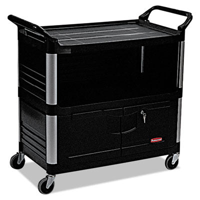 Xtra Equipment Cart, 300-lb Cap, Three-Shelf, 20-3/4w x 40-5/8d x 37-4/5h, Black -