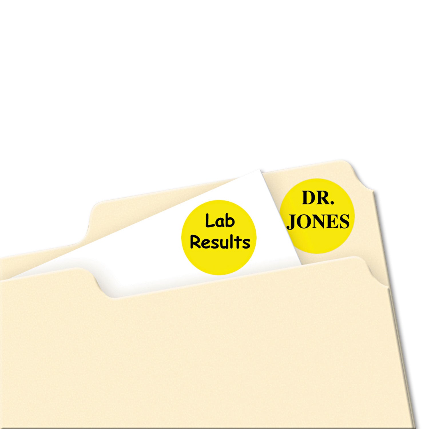 Printable Self-Adhesive Removable Color-Coding Labels, 0.75" dia, Yellow, 24/Sheet, 42 Sheets/Pack, (5462) -