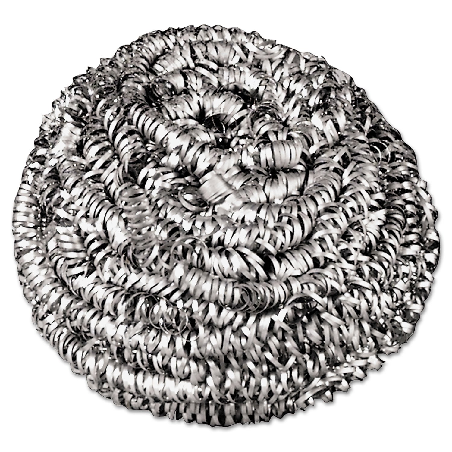 Stainless Steel Scrubber, Medium Size, Steel Gray, 72/Carton -