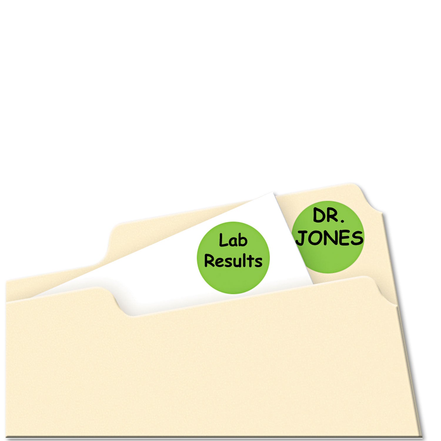Printable Self-Adhesive Removable Color-Coding Labels, 0.75" dia, Neon Green, 24/Sheet, 42 Sheets/Pack, (5468) -