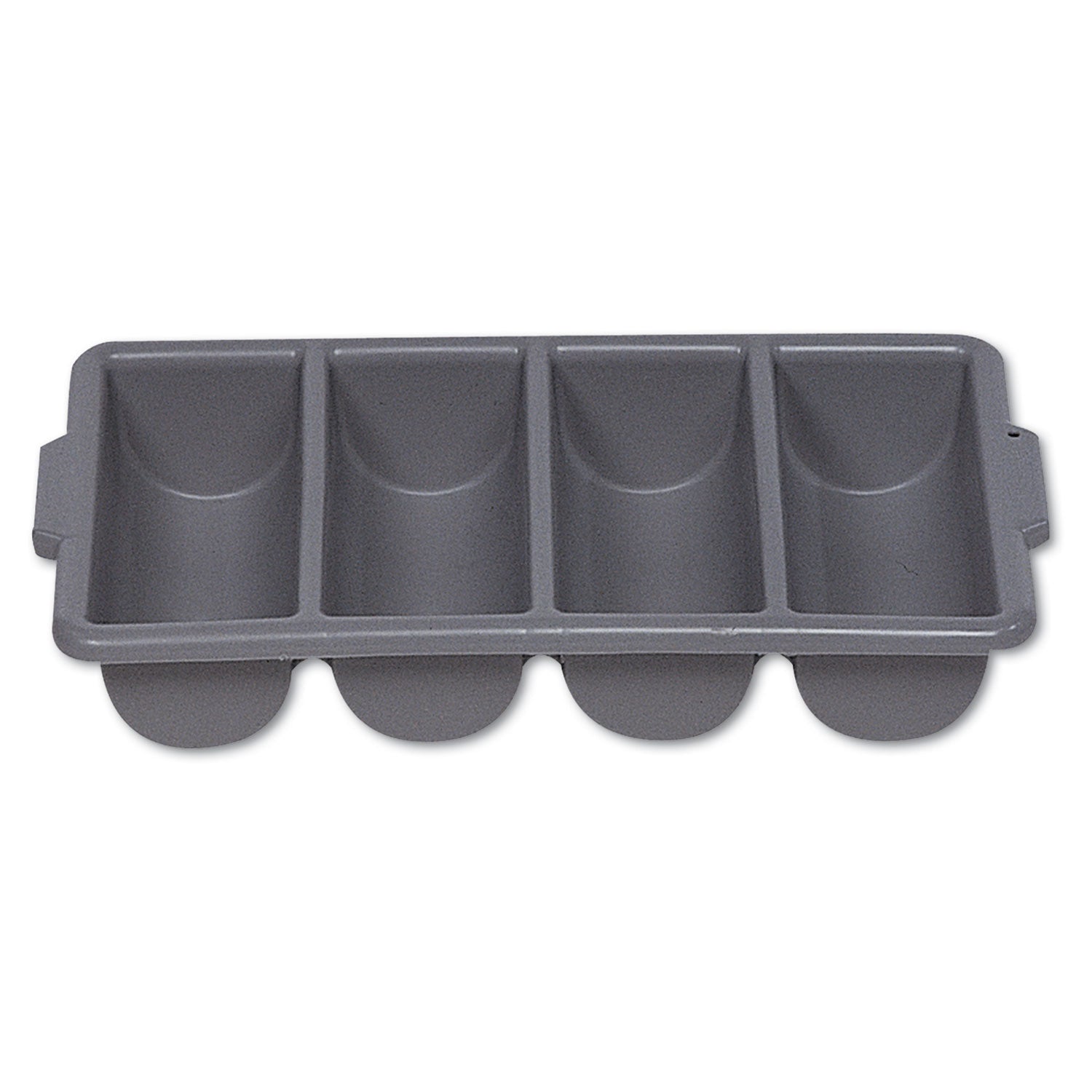 Cutlery Bin, 4 Compartments, Plastic, 11.5 x 21.25 x 3.75, Plastic, Gray - 1