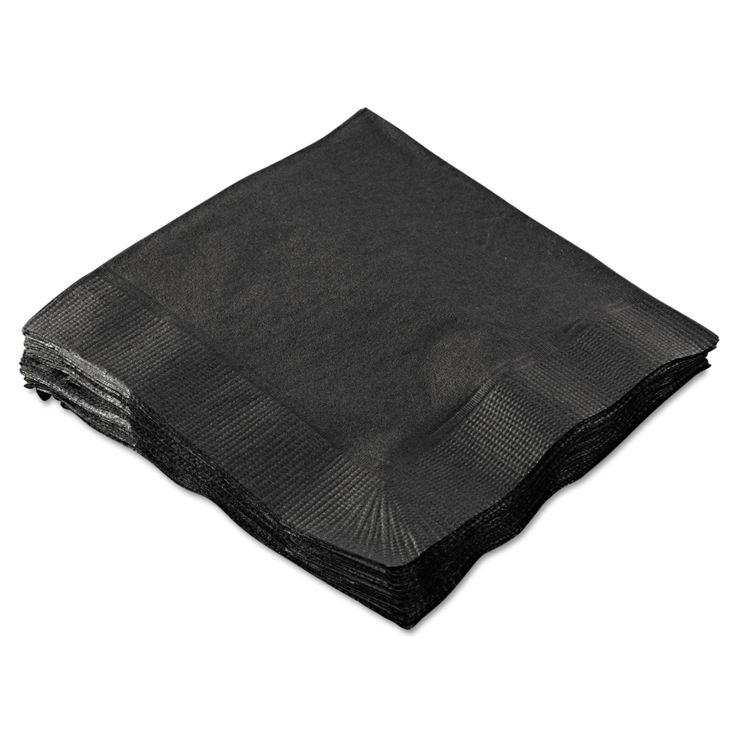 Beverage Napkins, 2-Ply, 9 1/2 x 9 1/2, Black, 1000/Carton -