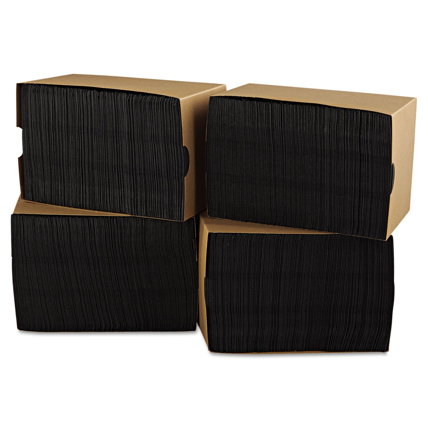 Beverage Napkins, 2-Ply, 9 1/2 x 9 1/2, Black, 1000/Carton -