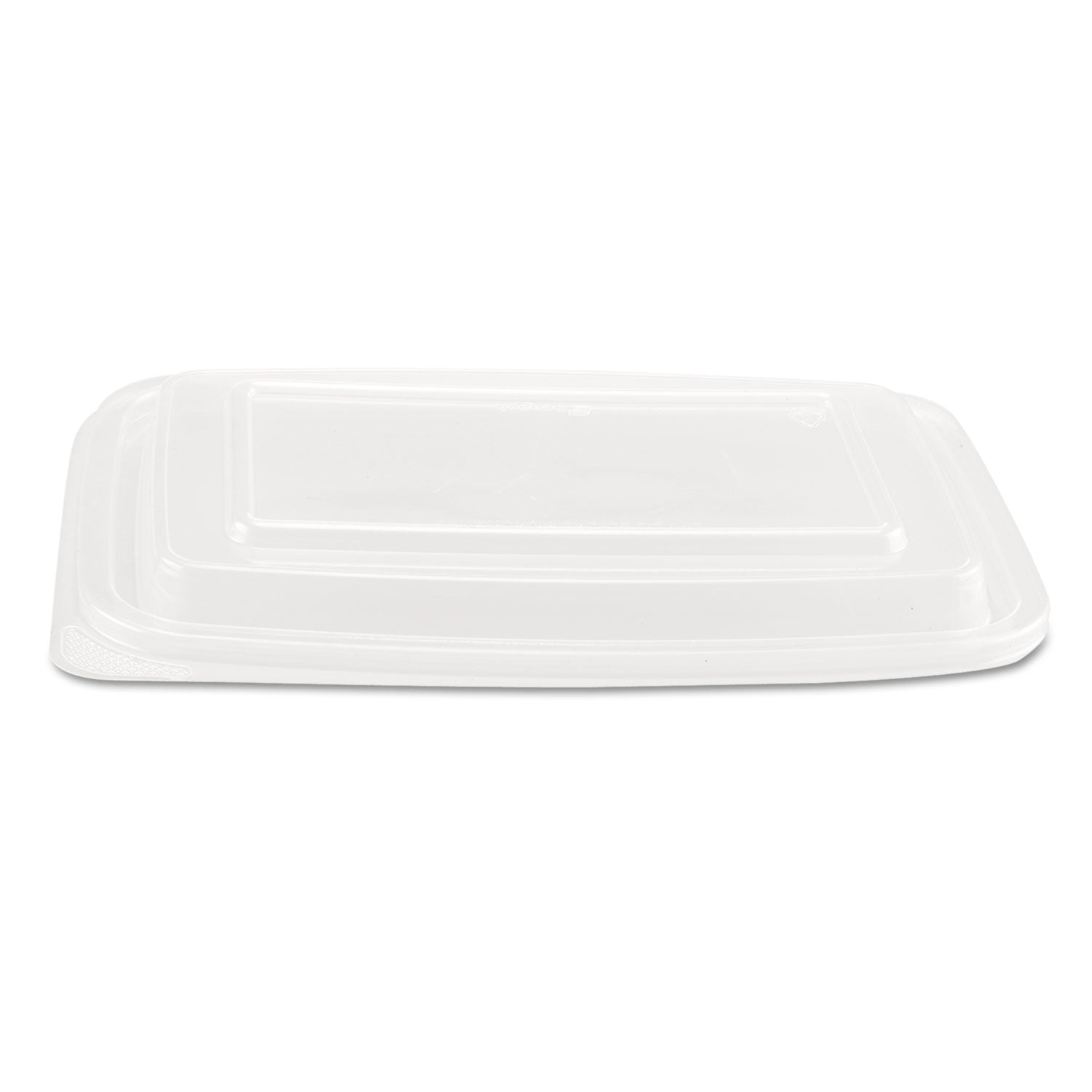 Microwave Safe Container Lid, Fits 24-32 oz, Rectangular, Clear, Plastic, 75/Bag, 4 Bags/Carton -