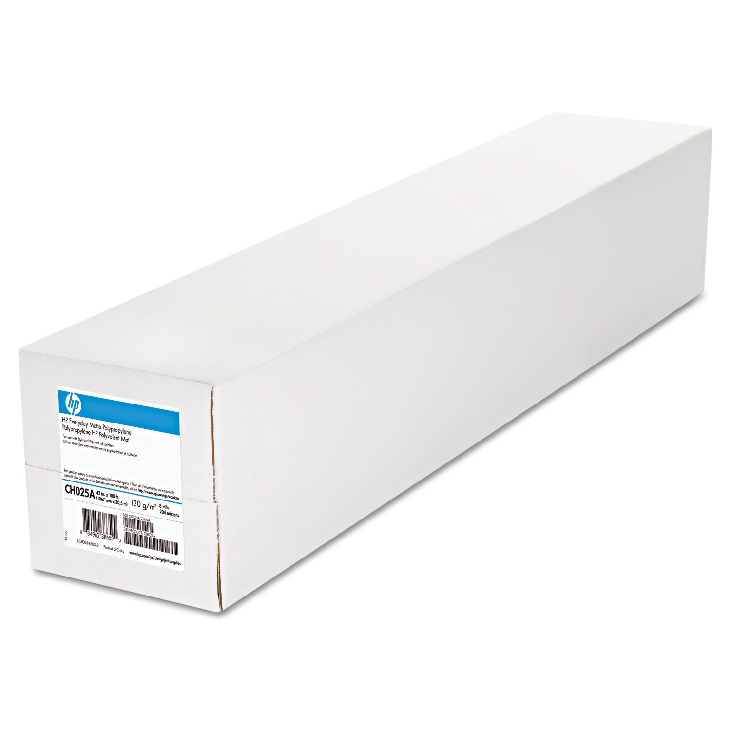 Everyday Matte Polypropylene Roll Film, 2" Core, 8 mil, 42" x 100 ft, White, 2/Pack -