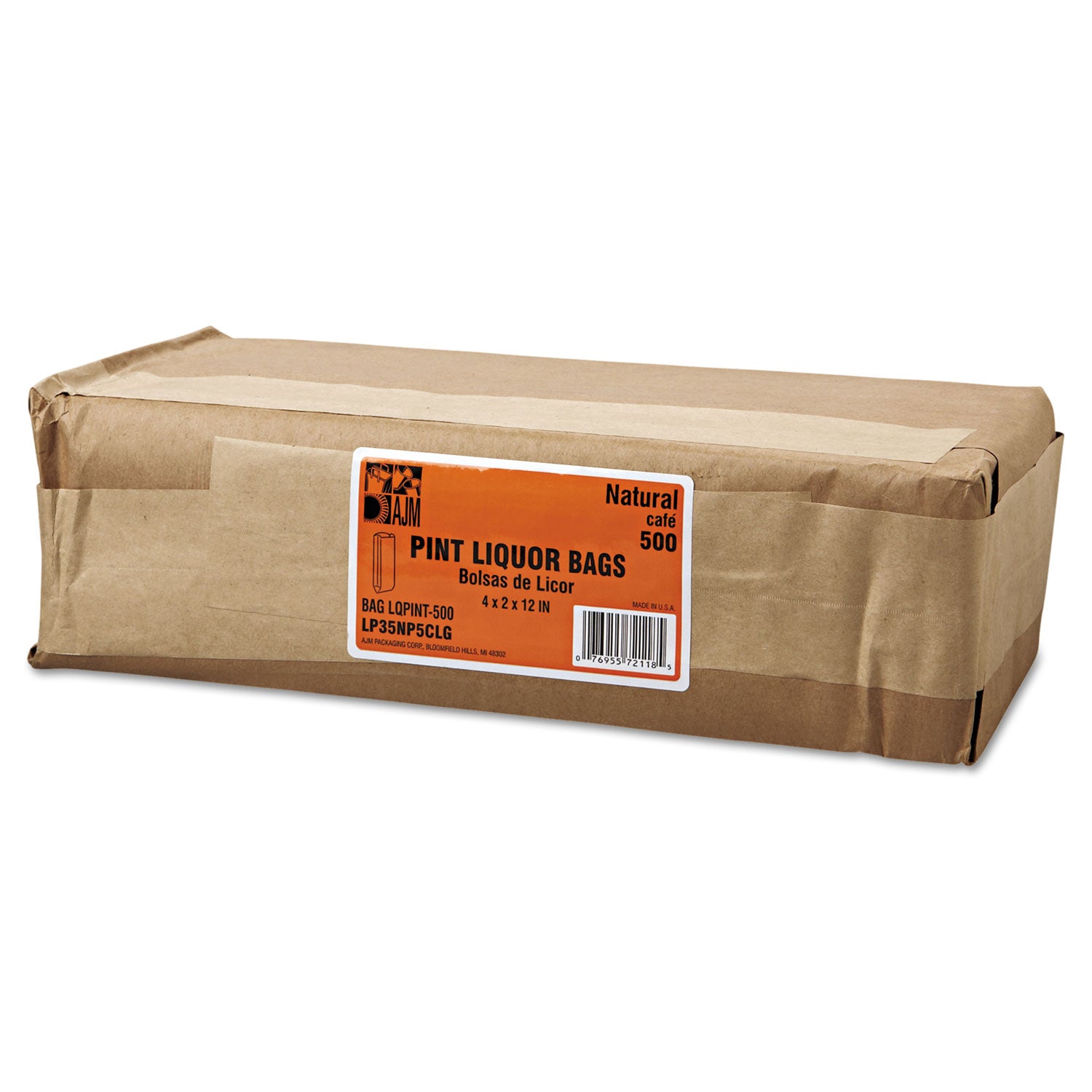 grocery-pint-sized-paper-bags-for-liquor-takeout-35-lb-capacity-375-x-225-x-1125-kraft-500-bags_baglqpint500 - 2