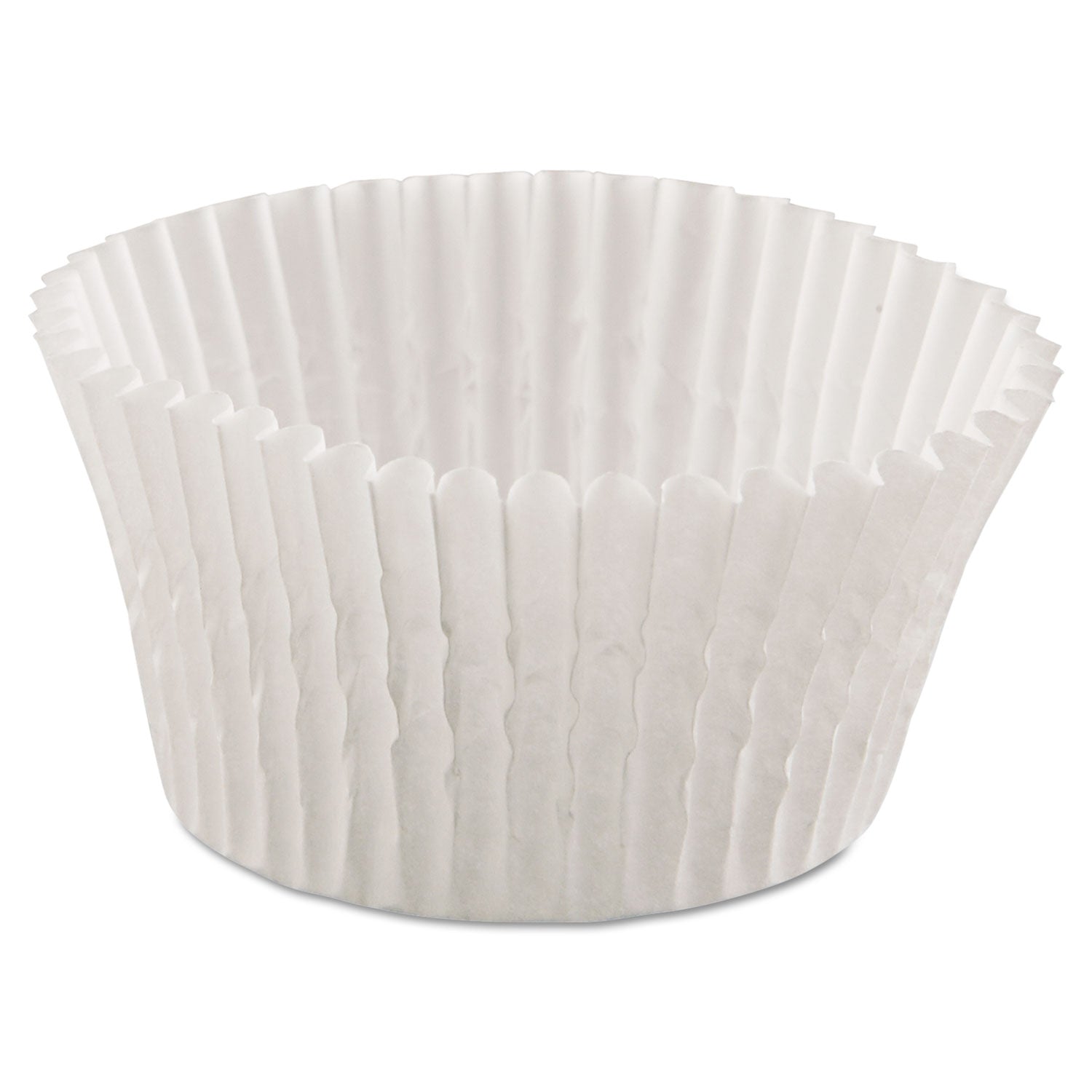 Fluted Bake Cups, 4.5 Diameter x 1.25 h, White, Paper, 500/Pack, 20 Packs/Carton -